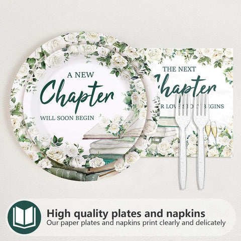 200 assiettes et serviettes sur le thème des livres