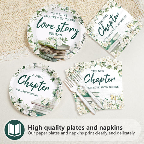 200 assiettes et serviettes sur le thème des livres