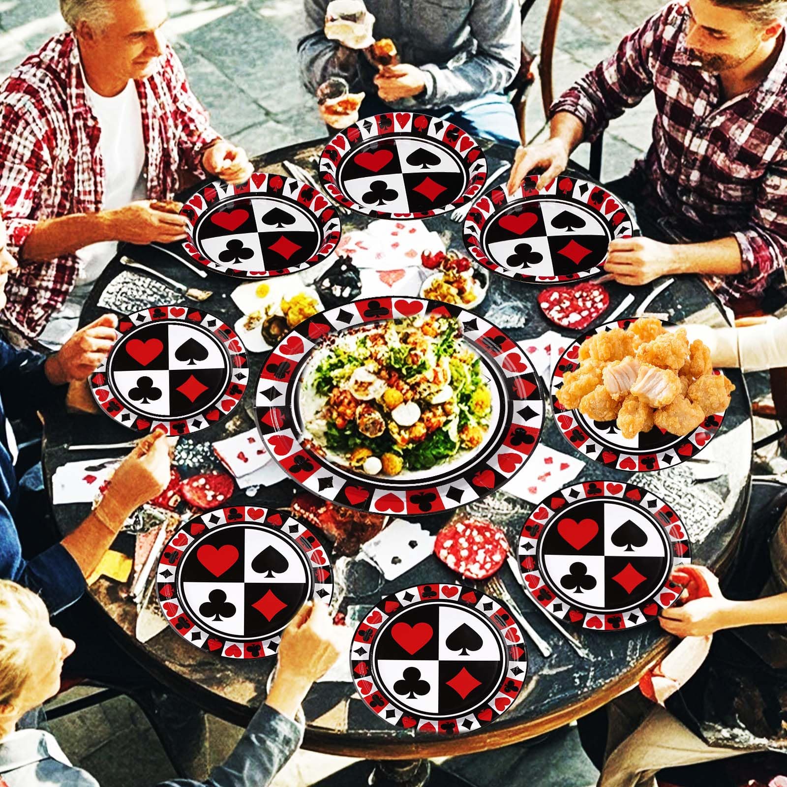 200 Pcs Casino Party Plates and Napkins - Grencian