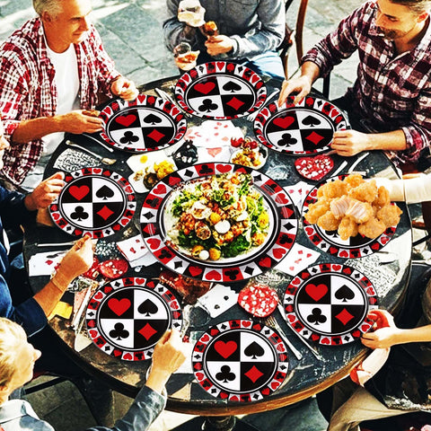 200 Pcs Casino Party Plates and Napkins - Grencian