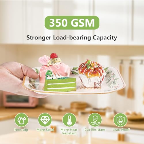 200 Pcs Christmas Holly Leaf Party Plates and Napkins - Grencian