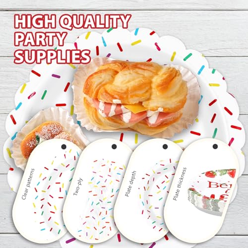 200 Pcs Confetti Sprinkles Party Plates and Napkins - Grencian