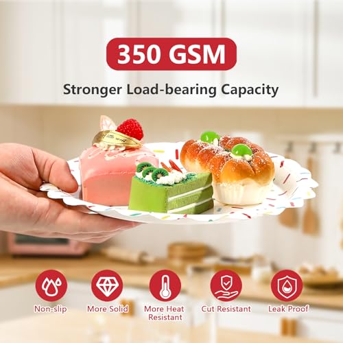 200 Pcs Confetti Sprinkles Party Plates and Napkins - Grencian