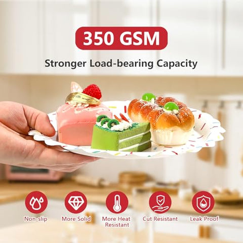 200 Pcs Confetti Sprinkles Party Plates and Napkins - Grencian