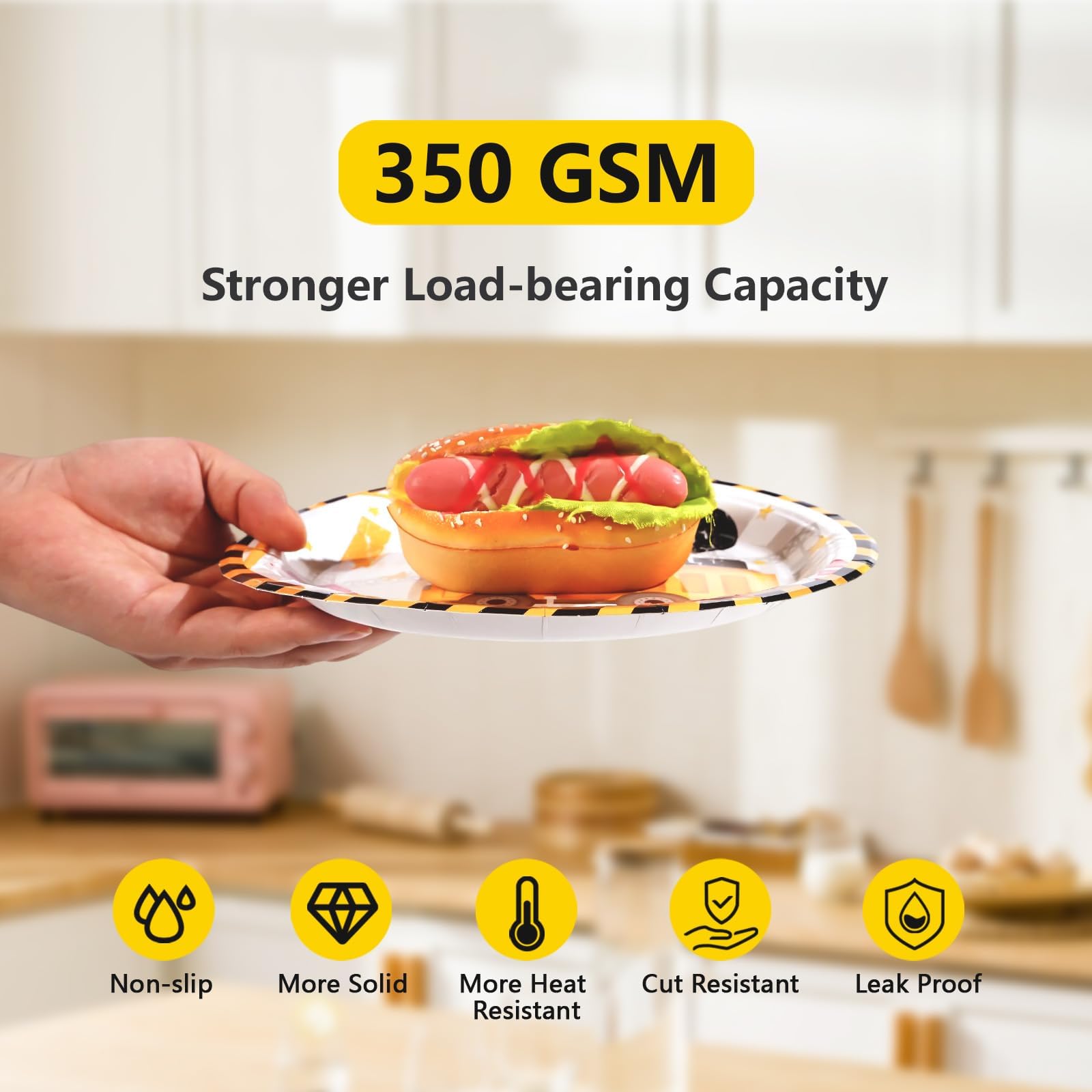200 Pcs Construction 2nd Birthday Party Plates and Napkins - Grencian