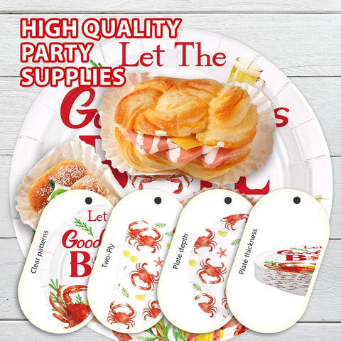 200 Pcs Crab Boil Party Plates and Napkins - Grencian