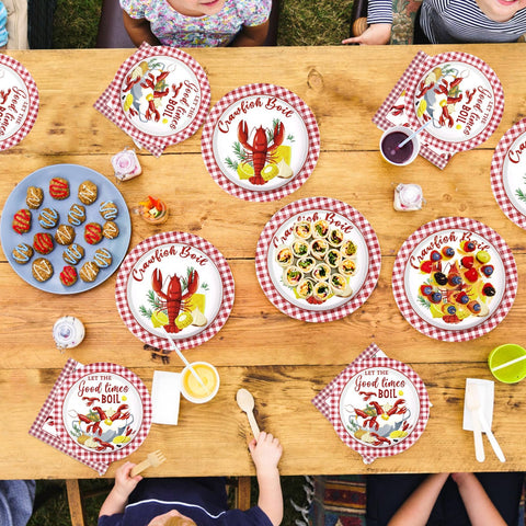 200 Pcs Crawfish Boil Party Plates and Napkins - Grencian