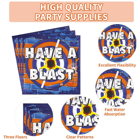 200 Pcs Dart War Party Plates and Napkins - Grencian