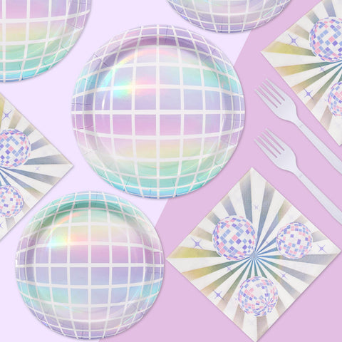 200 Pcs Disco Party Plates and Napkins - Grencian