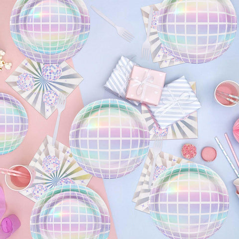 200 Pcs Disco Party Plates and Napkins - Grencian