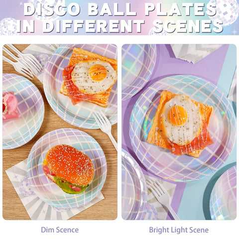 200 Pcs Disco Party Plates and Napkins - Grencian