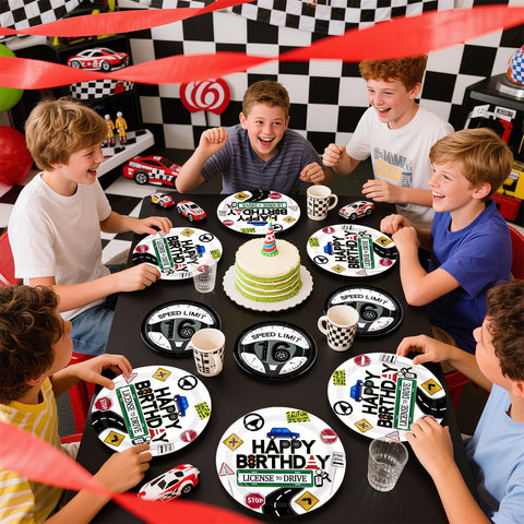 200 Pcs Drivers License 16th Birthday Party Plates and Napkins - Grencian