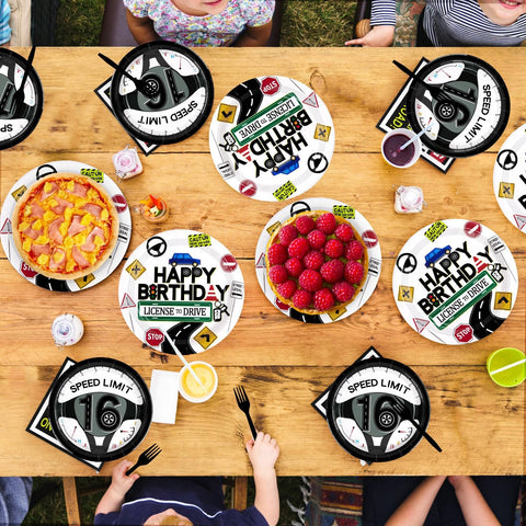 200 Pcs Drivers License 16th Birthday Party Plates and Napkins - Grencian