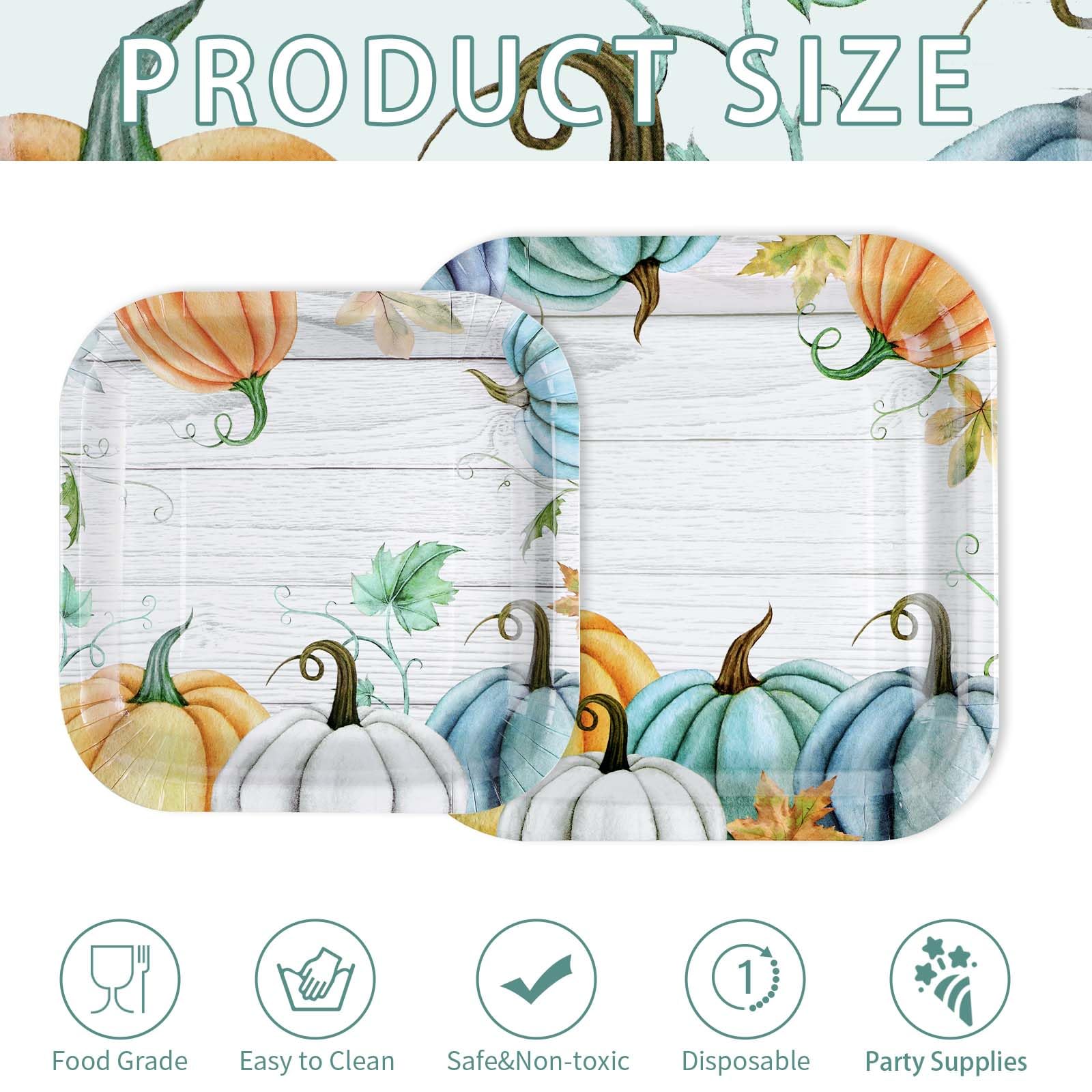 200 Pcs Fall Party Plates and Napkins - Grencian