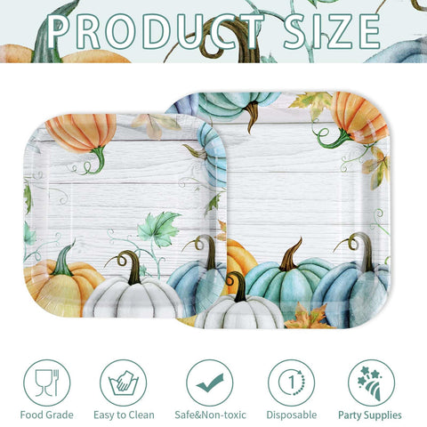200 Pcs Fall Party Plates and Napkins - Grencian