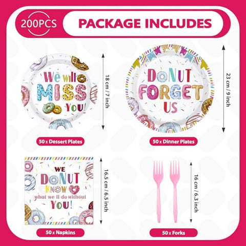 200 Pcs Farewell Retirement Party Plates and Napkins - Grencian