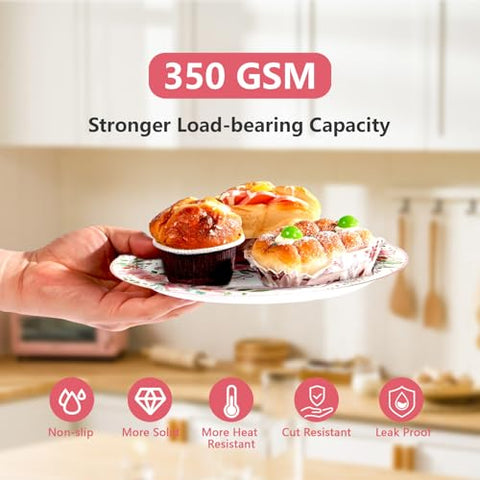 200 Pcs Floral 85th Birthday Party Plates and Napkins - Grencian