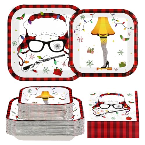 200 Pcs Funny Xmas Story Party Plates and Napkins - Grencian