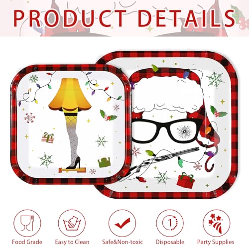 200 Pcs Funny Xmas Story Party Plates and Napkins - Grencian