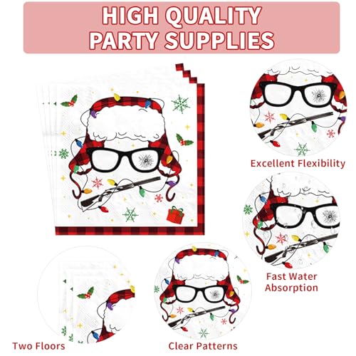 200 Pcs Funny Xmas Story Party Plates and Napkins - Grencian