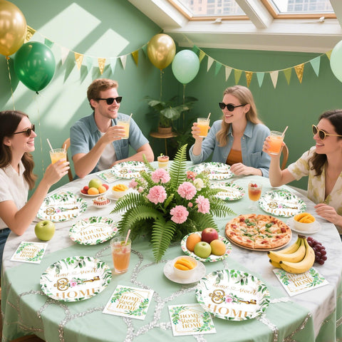 200 Pcs House Warming Party Plates and Napkins - Grencian