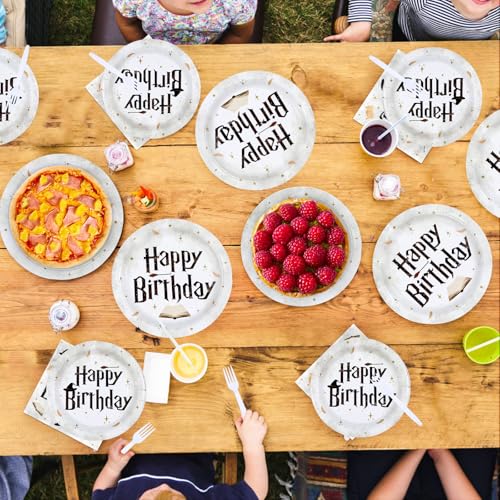 200 Pcs Magical Wizard Birthday Party Plates and Napkins - Grencian