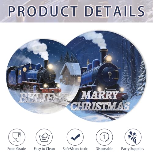 200 Pcs Polar Christmas Party Plates and Napkins - Grencian