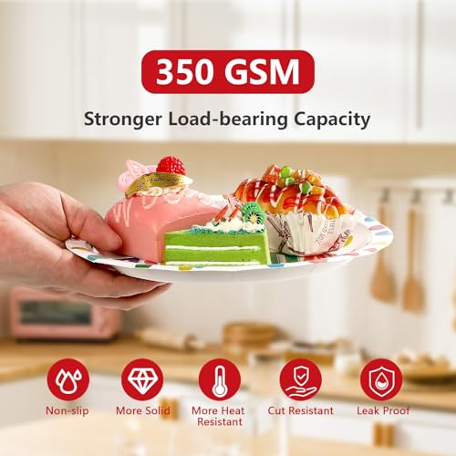 200 Pcs Polka Dots Birthday Party Plates and Napkins - Grencian