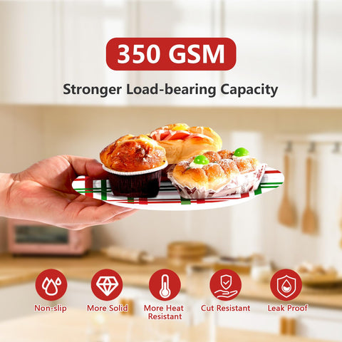 200 Pcs Red Green Buffalo Plaid Party Plates and Napkins - Grencian