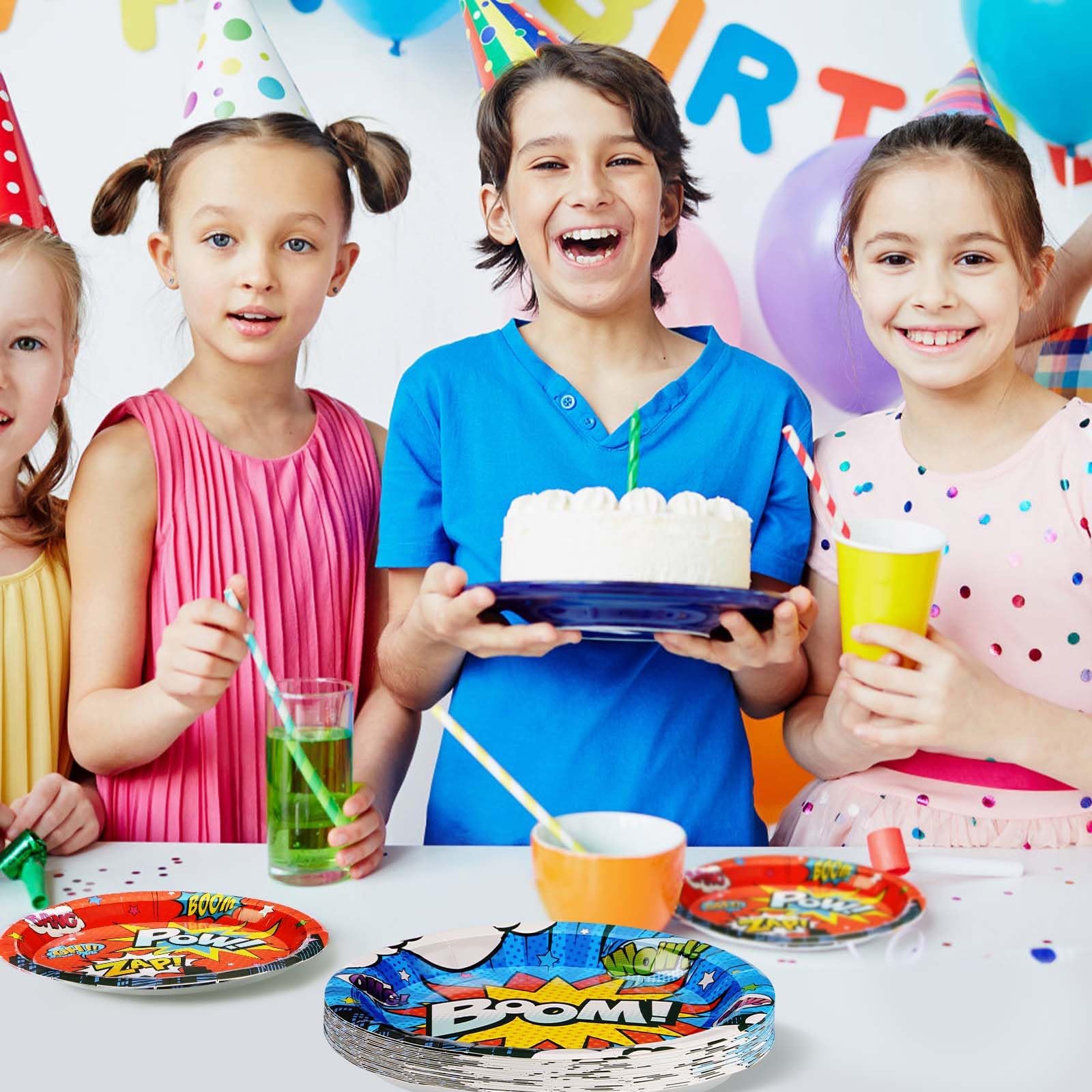 200 Pcs Super Hero Party Plates and Napkins - Grencian