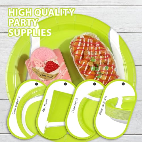 250 Pcs Tennis Party Plates Napkins Cups and Forks - Grencian