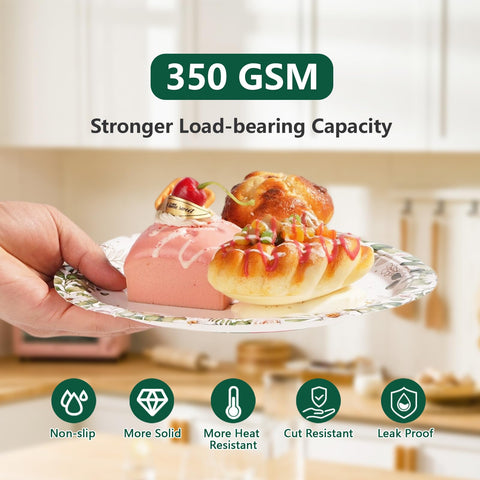 350 Pcs God Bless Party Plates Napkins Cups and Forks - Grencian