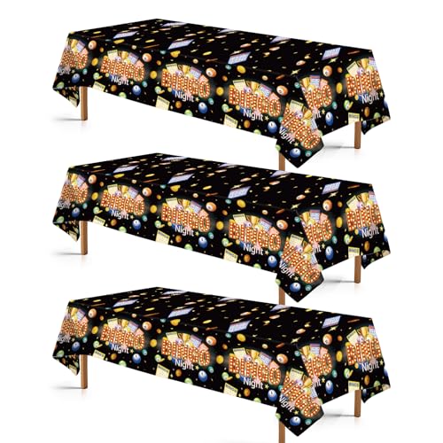 3Pcs Bingo Night Party Tablecloth
