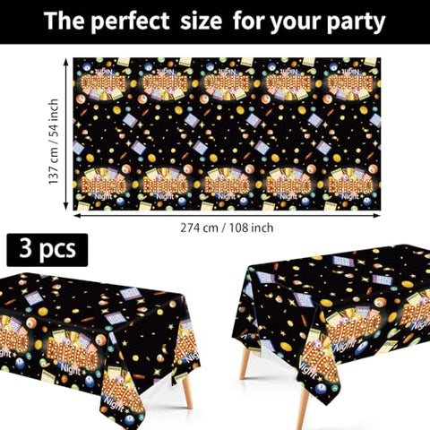 3Pcs Bingo Night Party Tablecloth