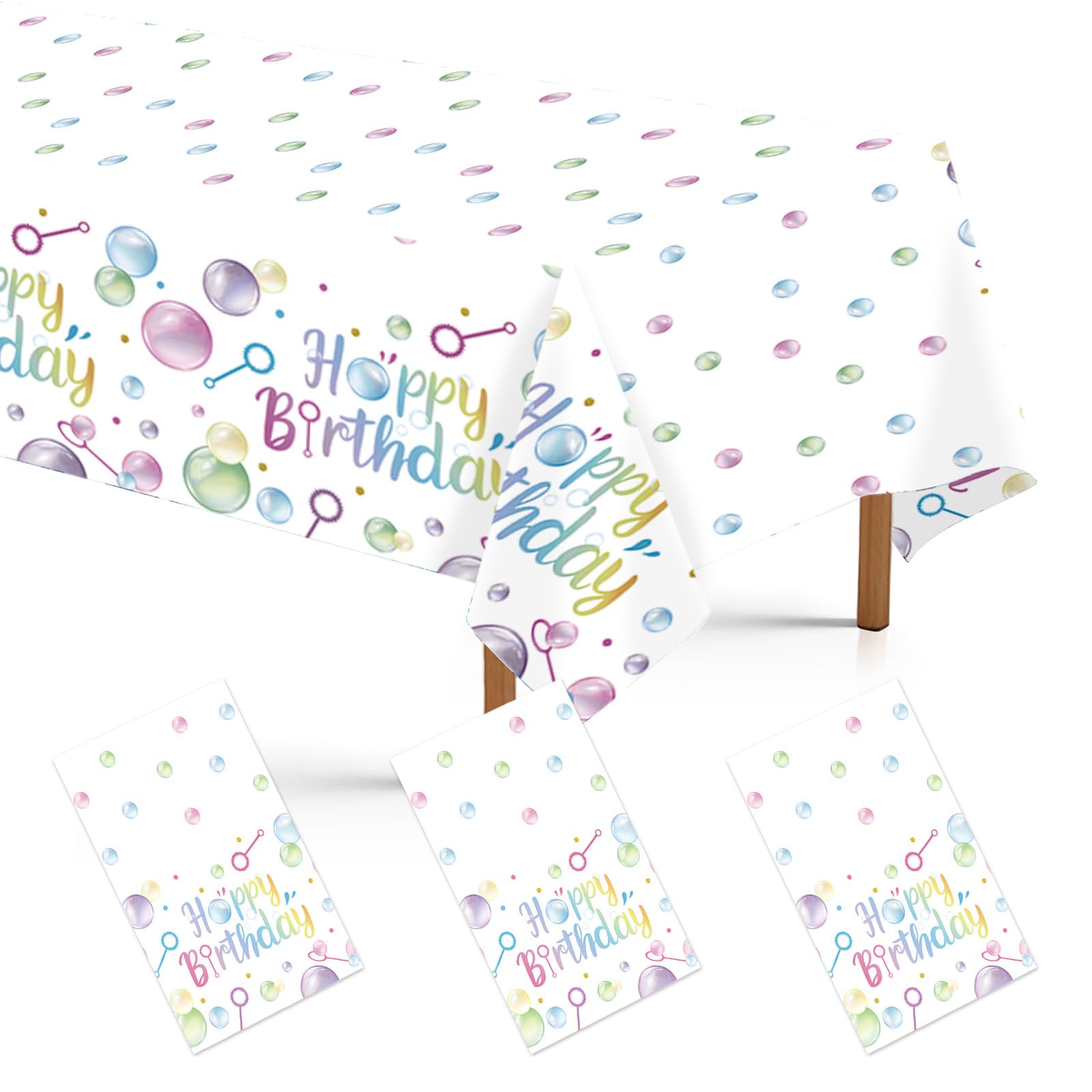 3Pcs Bubble Birthday Party Tablecloth - Grencian