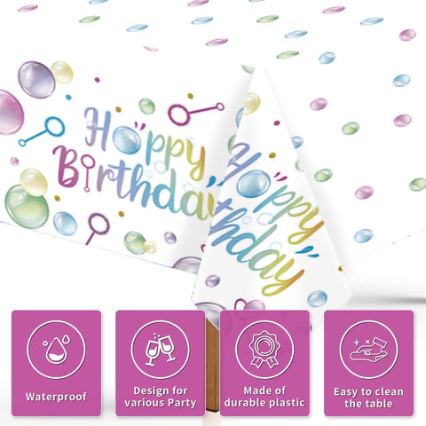 3Pcs Bubble Birthday Party Tablecloth - Grencian
