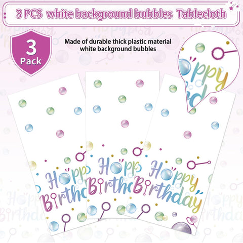 3Pcs Bubble Birthday Party Tablecloth - Grencian