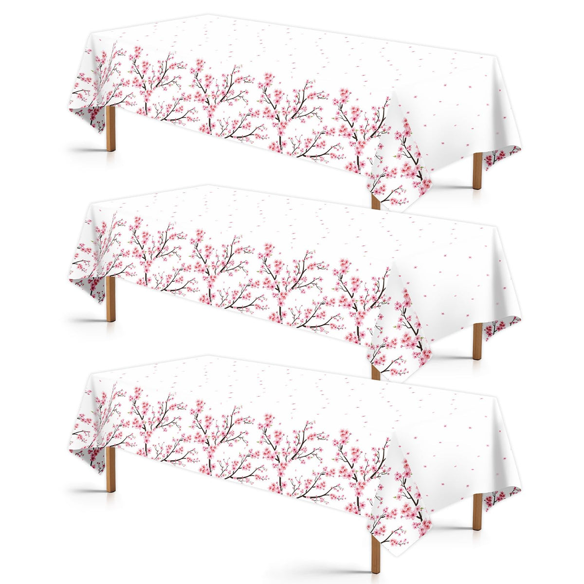 3Pcs Cherry Blossom Party Tablecloth - Grencian