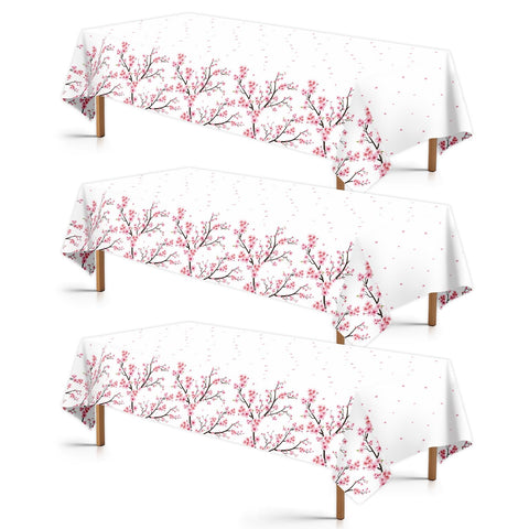 3Pcs Cherry Blossom Party Tablecloth - Grencian
