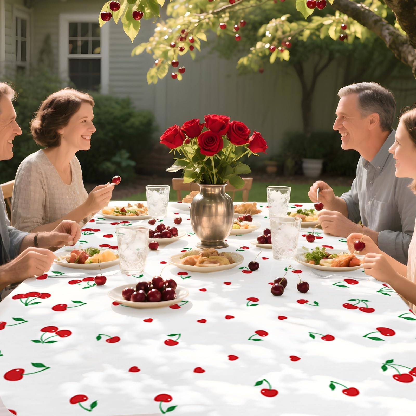 3Pcs Cherry Party Tablecloth - Grencian
