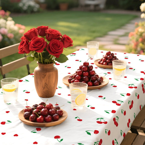 3Pcs Cherry Party Tablecloth - Grencian