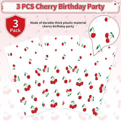 3Pcs Cherry Party Tablecloth - Grencian