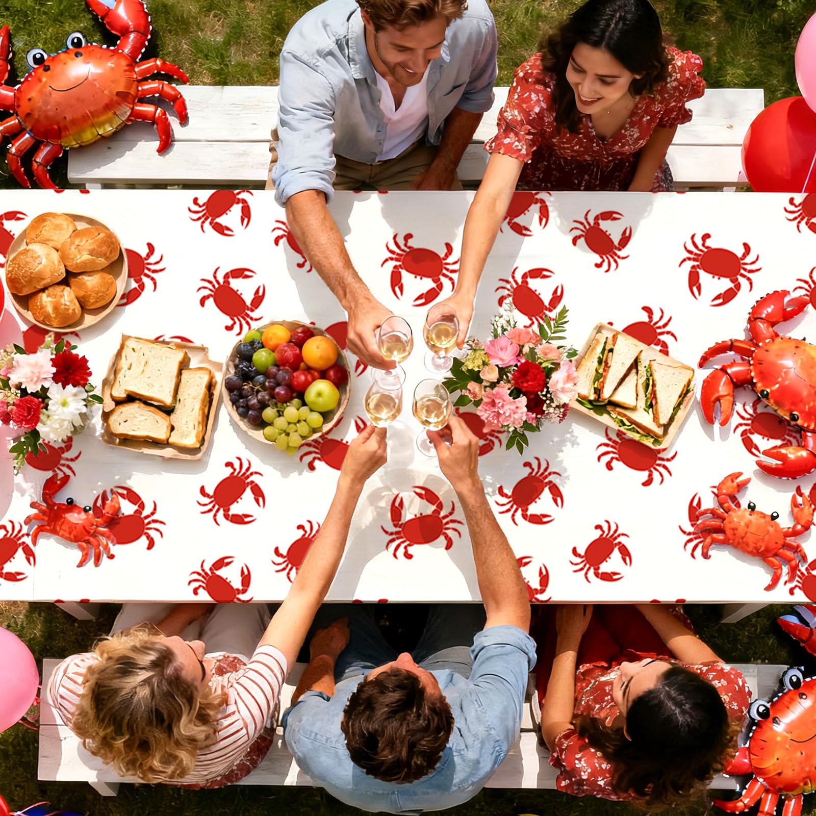 3Pcs Crab Boil Party Tablecloth - Grencian