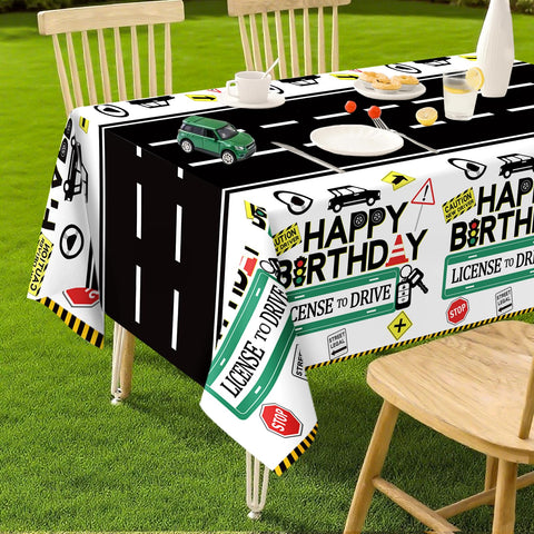 3Pcs Drivers License Birthday Party Tablecloth