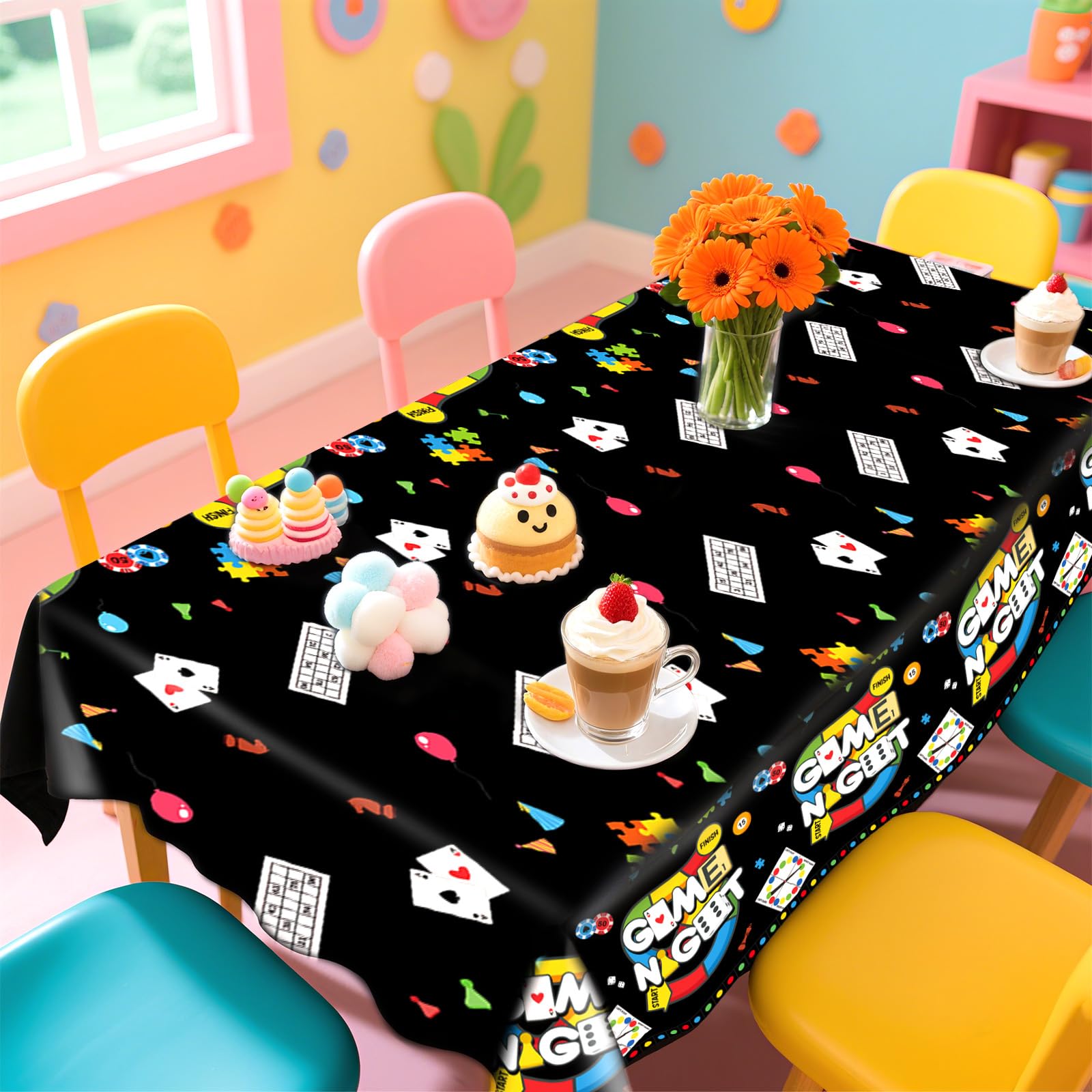 3Pcs Family Game Night Party Tablecloth - Grencian