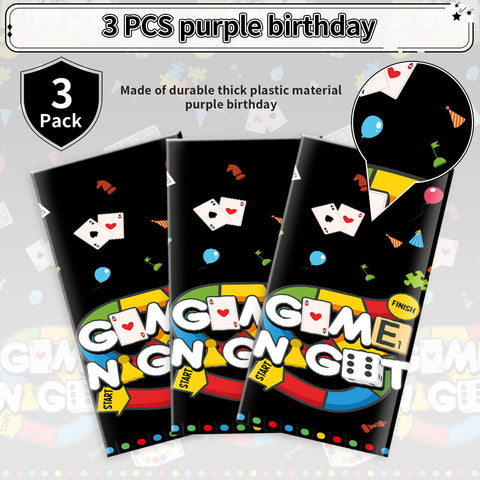 3Pcs Family Game Night Party Tablecloth - Grencian