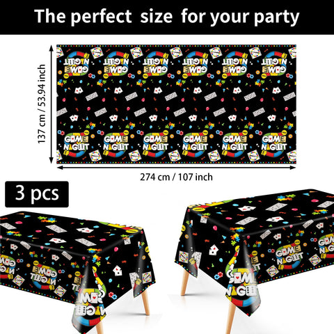3Pcs Family Game Night Party Tablecloth - Grencian