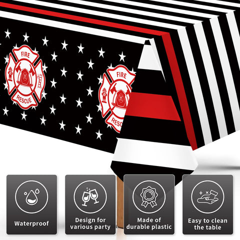 3Pcs Firefighter Party Tablecloth - Grencian