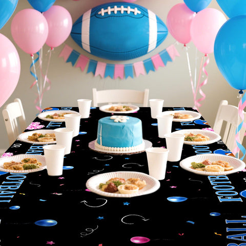 3Pcs Football Gender Reveal Party Tablecloth - Grencian