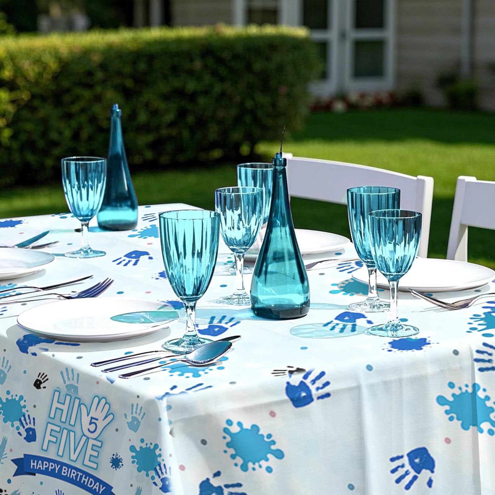 3Pcs Hi Five Birthday Party Tablecloth - Grencian